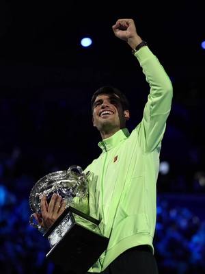 Carlos Alcaraz is the youngest man ever to complete a career Grand Slam after securing the Australian Open title against Novak Djokovic. 👏 [via @Australian Open]