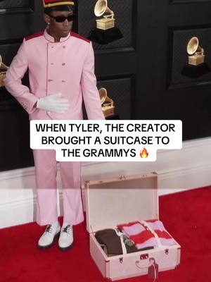 Tyler, The Creator & his suitcase at the 2020 Grammys 🔥 #tylerthecreator #grammys #rap #fitcheck #streetwear #golflefleur #hypebeast 