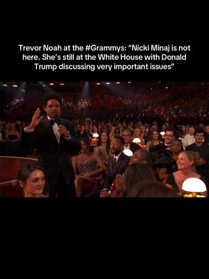 #TrevorNoah at the #Grammys: “Nicki Minaj is not here. She’s still at the White House with Donald Trump discussing very important issues”