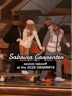 this is your captain speaking: your new favorite @Sabrina Carpenter performance just landed at the #GRAMMYs 🛬  #sabrinacarpenter #manchild #mansbestfriend 