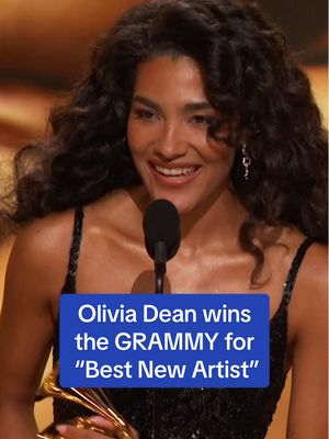It’s so easy to fall in love with our “Best New Artist” winner @Olivia Dean 💘 #GRAMMYs 