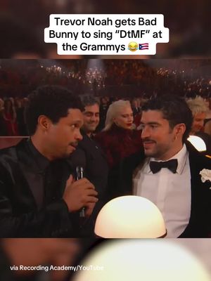 @Trevor Noah sat down with @Bad Bunny at the #Grammys and here’s how it went 😂  #awardsshow #grammyawards 