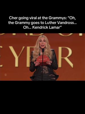 #Cher going viral at the #Grammys: “Oh, the Grammy goes to Luther Vandross… Oh… Kendrick Lamar”