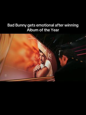 #BadBunny gets emotional after winning Album of the Year #Grammys