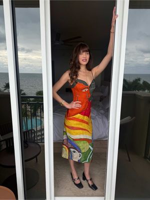 This @FARM Rio dress on vacation 🧿