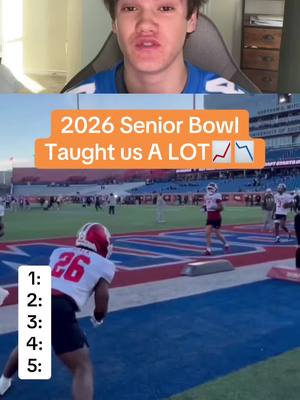 Biggest takeaways from Senior Bowl👀📈 #nfl #nflfootball #nfldraft #seniorbowl #fantasyfootball 