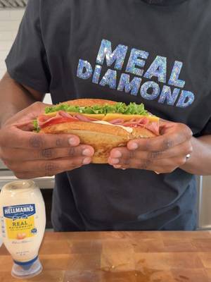 This Meal Diamond sandwich with @Hellmann’s Mayonnaise is so good! Recreate this sandwich and stay tuned for what Hellmann’s is dropping on 2/8 during the Big Game! Click the link in my bio for the recipe. #HellmannsPartner