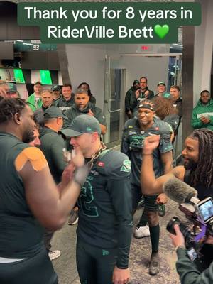 A leader on and off the field. Thank you for the memories in Riderville Brett💚💚