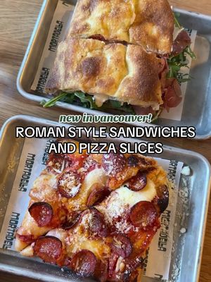 NEW IN VANCOUVER! Mortadella specializes in Roman style sandwiches and pizza slices. They recently announced they are open for lunch now!  Their pizza/sandwich dough is amazing. A lot of people were getting their mortadella pizza and sandwich (which we should have since their name is mortadella LOL), but instead we got their proscuitto sandwich pepperoni pizza. Both were fantastic! 📍Mortadella - 915 Main Street, Vancouver #vancouver #vancouverbc #vancouverfood #yvrfood #yvrfoodie 