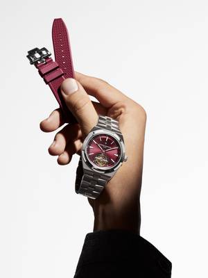 Introducing a new horizon of comfort and distinction Vacheron Constantin introduces a new Overseas Tourbillon entirely made of titanium, from the case and the bracelet to the folding clasp. For the first time in its tourbillon offer, the Maison presents a captivating deep-red sunburst satin-finished dial, housed within a 42.5mm titanium case. This creation redefines wearability, offering a sense of lightness and a bold expression of contemporary elegance. Ref: 6000V/210T-H179 #VacheronConstantin #OneOfNotMany