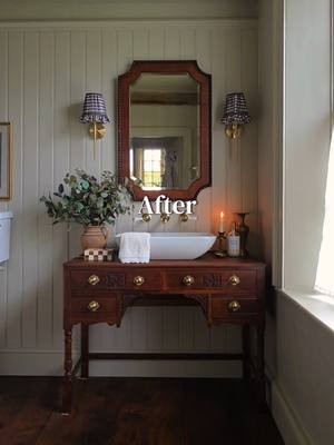 One of our favourite room transformations so far 🥰 Took us a while to get this bathroom finished but ľ'm so thrilled with it. Can't believe its the same room 😅 #bathroomremodeling #roommakeover #renovation #DIY #bathroom Before and after Period property English country home Cottage core
