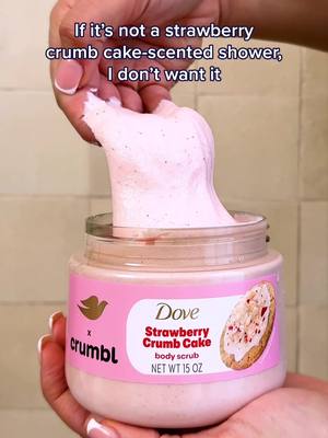 When it’s cold and gray outside but your shower smells like sweet, fruity Dove x Crumbl Strawberry Crumb Cake… #Dove #ShowerTok #StrawberryCrumbCake #ASMR