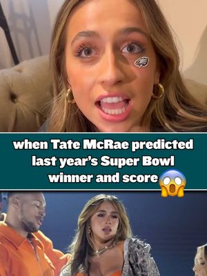 @tate mcrae we need your prediction for Super Bowl LX 😂  #patriots  #seahawks  #superbowllx  #tatemcrae  #eagles 