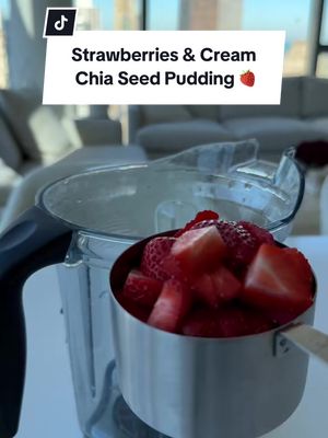 🍓Strawberries & Cream Chia Seed Pudding🍓 Ingredients: - 2 tbsp chia seeds per serving - 1/2 cup strawberry mixture - Optional: 1 tsp sweetener of choice (if desired) -Yogurt (I used Siggis coconut yogurt)  -coconut shreds  Strawberry Mixture: - 2 cups milk of choice (I used regular cows milk)  - 1 cup strawberries  Instructions: 1. In a blender, combine milk and strawberries. Blend until smooth. 2. In each container, add 2 tbsp of chia seeds. 3. Pour the strawberry mixture over the chia seeds in each container. 4. Optionally, add 1 tsp of sweetener to each container, according to preference. 5. Stir well to combine all ingredients. 6. Refrigerate the containers overnight. 7.Top with Siggis coconut yogurt (or yogurt of choice) and coconut shreds.  Nutrition Benefits: - Chia seeds are packed with fiber, omega-3 fatty acids, and protein, promoting digestive health, heart health, and providing a satiating effect. - strawberries are rich in antioxidants, vitamins, and minerals, supporting immune function, brain health, and reducing inflammation. - High-protein milk adds protein to the pudding, aiding in muscle repair and growth, as well as providing essential nutrients like calcium and vitamin D for bone health.