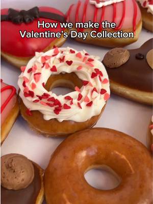 From the kitchen to your Valentine 💘 Here’s how our Valentine’s Day dozen comes together! #krispykreme #doughnut #ValentinesDay #valentine #sayitwithdoughnuts 