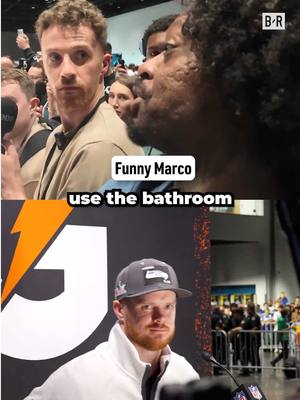 These questions Funny Marco asked Sam Darnold and Cooper Kupp 😭 #nfl #SuperBowl #superbowllx #samdarnold #cooperkupp 