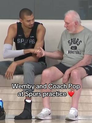 Victor Wembanyama and Coach Pop at Spurs practice ❤️ (via nateryansports/X) #spurs #wembanyama #NBA #basketball #espnsocial 