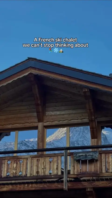 Dreaming of this French ski chalet. ❄️ 🔗 Link in bio to explore French Alps ski-in/ski-out rentals #vrbo #vacationrental #chamonixski #skiseason #frenchalps 