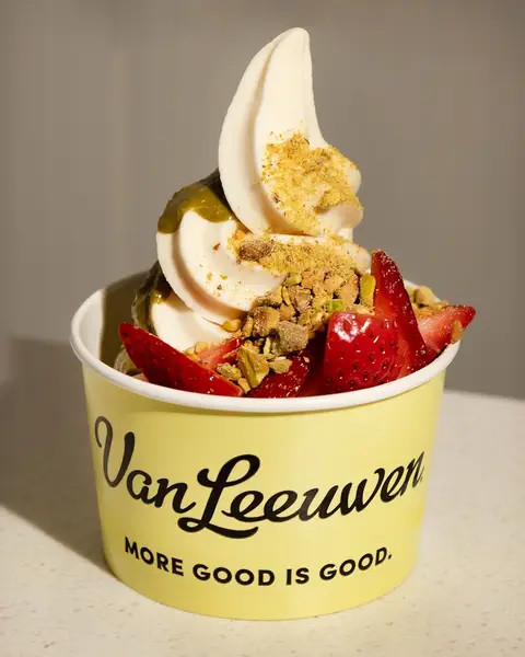 Did you know we have a frozen yogurt pop-up at VL Flavor Lab?  Flavors like Tart and Matcha and toppings like fresh passion fruit, pistachio kataifi and shortbread.  🥄$1 FROYO *ALL DAY LONG* 11AM-1AM 🎉 Friday, 2/6 aka National Frozen Yogurt Day 📍136 Franklin St, Brooklyn, NY 11222 Bring your mouth to celebrate.