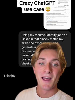 Prompt: Using my resume, identify jobs on LinkedIn that closely match my skills and experience. Then generate a fully customized resume version and a tailored cover letter optimized for that posting. Put everything into a sheet and use agent mode. 🎥: @Maverick | AI & ChatGPT  #ChatGPTPartner