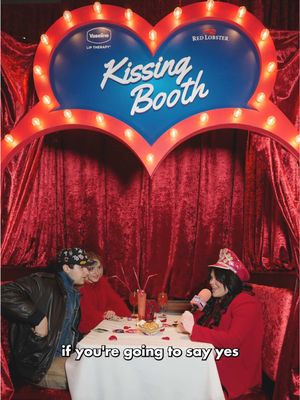 Took the Love Train to the Vaseline x Red Lobster Kissing Booth💋. Do Nathan & Grace’s soft lips have a cute connection? 🚊 #vaselinepartner #skincare