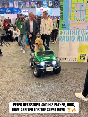 Peter Herbstreit is being driven around by Kirk 🥲  #SuperBowl #superbowllx #nflfootball #nfl #dogs 
