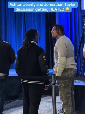 Can anyone read lips??  #ashtonjeanty #johnathantaylor #radiorow #SuperBowl #nfl 