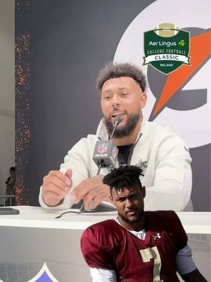A lot of love shown to Ireland from these @Aer Lingus College Football Classic alumni ❤️🇮🇪 🎥- @Pro Football Ireland live from Super Bowl LX #MuchMoreThanAGame | #TouchdownDublin | #TouchdownIreland