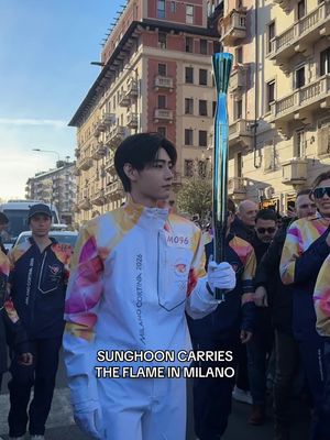 SUNGHOON IN DA HOUSE!! From the ice rink to stages around the world, today Sunghoon carried a symbol that brings together sport, music and passion ❤️‍🔥 #MilanoCortina2026 #TorchRelay2026 #Olympics #WinterSports #Sunghoon 