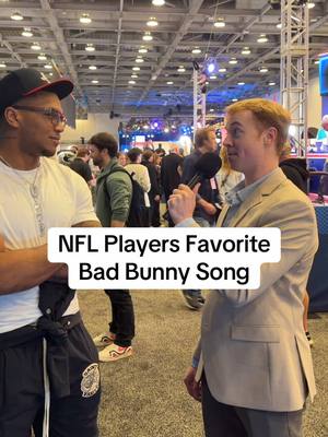 NFL Players Favorite Bad Bunny Song 🤣 #nfl #SuperBowl #nflfootball #badbunnypr #badbunny 
