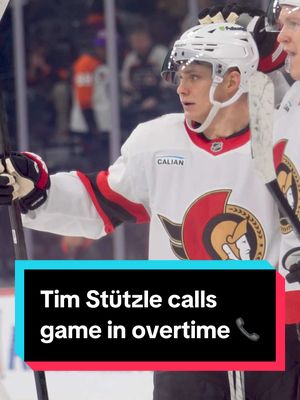 TIM STÜTZLE CALLS GAME 📞 #hockeytiktoks  #NHL #sens #gamewinner 