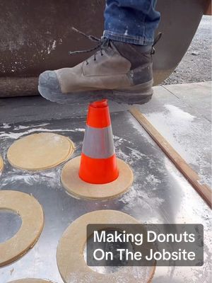 Making Giant Donuts On The Jobsite #sponsored @5-hour ENERGY #construction #heavyequipment #cooking #5hourambassador 