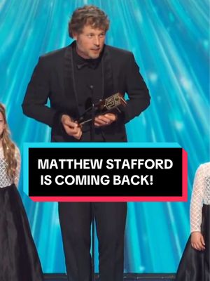 HE’S BACK. BOOK IT. #larams #matthewstafford #nflhonors 