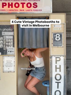 We ALWAYS make sure to stop and grab a pic whenever we see a vintage photo booth 🤩 📸  📌 Make sure to save these spots so you can visit!  Follow @brittandmitchworldwide for more bucket list Australian travel content 🦘  #visitmelbourne #visitvictoria #vintagephotobooths #melbournebucketlist #melbournecbd 