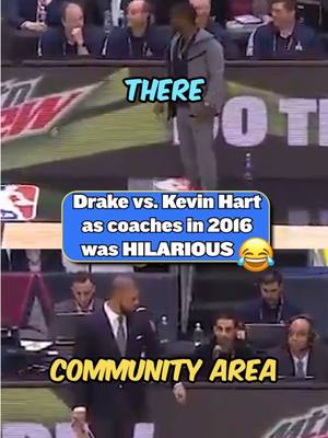 Drake and Kevin Hart were pure comedy during the 2016 NBA All-Star Celebrity Game 😂 #nbaallstar #drake #kevinhart 