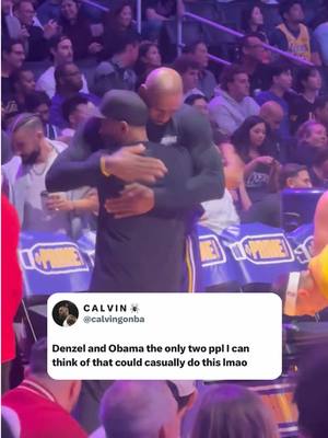 Denzel Washington just walked across the court to show love to LeBron pregame 😂🙌 (via assadkamal/X, h/t calvingonba/X) #NBA #basketball #nbabasketball #lebron #lakers