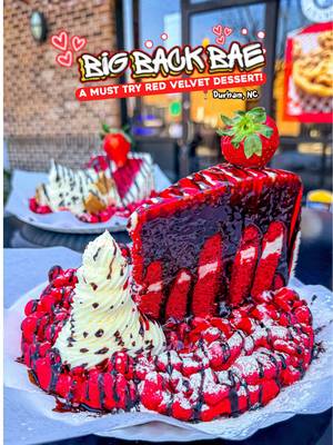 🗣Meet Big Back Bae ♥️- Durham, NC It’s the month of love, and we’ve teamed up with Durham’s BEST bakery and the state’s only specialty funnel cake shop to bring you the dessert of your dreams. Meet Big Back Bae: A signature Red Velvet Funnel Cake topped with a giant slice of Favor Desserts’ award-winning Red Velvet Cake. Want to go even bigger? Add the cheesecake bites to take the experience to a whole new level. ⚠️ This masterpiece is available exclusively during the month of February. It’s the perfect shareable treat for two... or more, if that’s your vibe! Tag your “Big Back Bae” in the comments and let them know it’s time for a date night. Your turn to get 🅃🅁🄰🄿🄿🄴🄳!   PROTIPS: 🚨 ONLY AT Funnel Me Crazy - Durham, NC 📆 Available during entire month of February  👍🏽 8 inch red velvet funnel cake 👀 Small shop, be patient 🍰 by @favor_desserts  ••••••••••••••• 📍 @funnelmecrazync         7072 NC-751 Suite 105, Durham, NC          919-937-9210 ••••••••••••••• #nccheck #nctiktok #raleighnc #explorepage #durham 