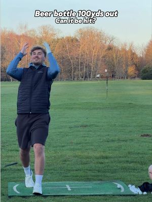 Beer bottle 100yds out… impossible?! #golf 