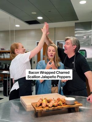 We're in the @President’s Choice Test Kitchen with Chef Gilean whipping up some Bacon Wrapped Charred Scallion Jalapeño Poppers for the big game this weekend! Serves: 12 Prep time: 15 minutes  Bake time: 25-28 minutes  Ingredients:  12 large PC Jalapeños  1/2 cup cream cheese  1/2 cup PC sharp cheddar cheese, grated 1 bunch PC scallions, charred and sliced  1 package PC bacon  1 jar PC ranch dressing Method: 1. Set oven to 400 degrees. 2. Slice jalapeños lengthwise and remove the seeds.  3. Mix the cream cheese with cheddar and fold in charred scallions. 4. Stuff the jalapeño halves and place back together.  5. Wrap with bacon and bake at 400 for 25 minutes or until crispy.  6. Serve straight up or with a side of PC ranch dressing.  . . . #pcpartner #katherinewants #jalapenopoppers #gamedayrecipes #appetizers 