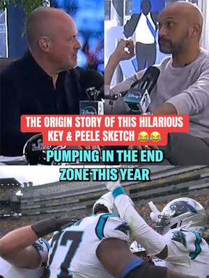 Rico Dowdle was penalized for pumping after a TD this year... so we HAD to ask Keegan-Michael Key the origin of that sketch and this is GOLDEN #nfl #keyandpeele #carolinapanthers #sketchcomedy 