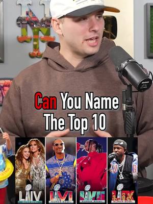 Can You Name The Top 10 Most Viewed Halftime Shows? #fyp #nfl #footballtiktok #halftimeshow #SuperBowl 