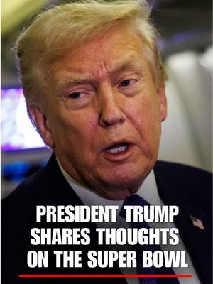 REPORTER: "In the Super Bowl, who are you going for?" PRESIDENT TRUMP: "I can't say that. But they are really two good teams." “You had one quarterback who looked like he wasn't gonna make it and he made it. And then you have another one who's young and they probably wish they played him last year, right?" "I think it's gonna be a great game. There's a lot of interesting storylines.”