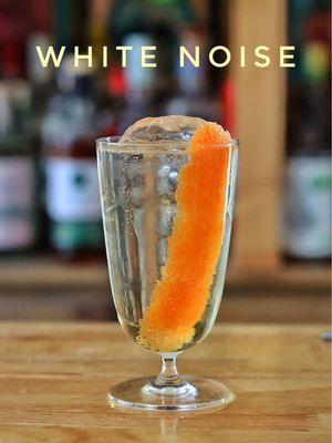 WHITE NOISE  1.5 oz Cocchi Americano 1 oz Elderflower Liqueur  2 oz Club soda  Grapefruit Peel is a must  This is one of my fave cocktails, and also one of the first actual cocktails I had, 8 years ago on my bachelor trip to Portland Maine. I made a video on this one years ago. You can use blanc vermouth but Cocchi is superior though, in this case. I definitely recommend it, and you can sip it straight on ice, in a white Negroni, or make a martini. I love light and crushable cocktails so this one slaps for me and I kind of forget how tasty St Germain is.  This is a Hunt and Alpine cocktail. One of many solid bars you can stop in for a hang, in Portland.