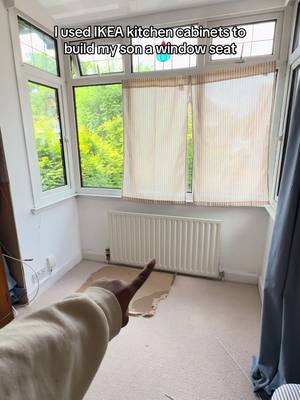 I used 3 IKEA METOD kitchen cabinets with the drawer system to create this window seat, then cut my own doors from MDF and made the cushion using foam, wadding and fabric . It’s pushed away from the radiator to allow for a gap, so it doesn’t affect the heat in the room. This is a great  project to try if you’re nervous  about  doing something from scratch. What do you think ?  #ikeahack
