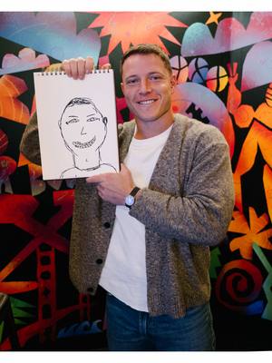 Christian McCaffrey drawing on some old memories #CanvasCoverage #Visa #SBLX