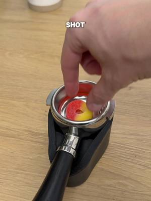 Pulling a shot of espresso through a peach ring 