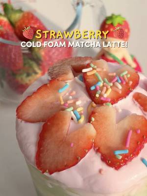 When someone says strawberry matcha… We deliver 🍓💚 Soft, creamy, and just sweet enough. Earthy matcha layered with cold milk, topped with the fluffiest strawberry-kissed foam that’s extra thiccc. This one’s made for early Valentine’s cravings 🤤 Here's what you need: - 4g matcha - 1.4 oz hot water - 4 oz milk of choice - Ice Strawberry Thiccc Cold Foam • 1.35 oz whipping cream • 4-5 diced strawberries / 2-3 tbsps strawberry puree Steps 1. Whisk matcha with hot water until smooth 2. Froth whipping cream and strawberry mix until thick and velvety. 3. Fill a glass with ice and milk, and pour matcha shot over. 4. Spoon strawberry cold foam generously over matcha and enjoy 💗 #naokimatcha #strawberrymatcha #valentines #valentinesdaygift #matchalatte 
