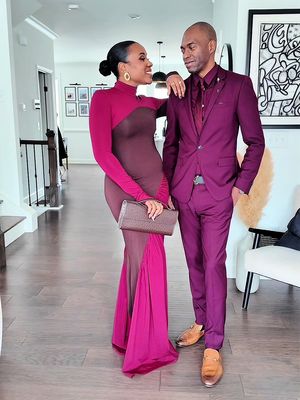 His and hers #formalwear inspo  What we wore to @Black Bride Magazine event last weekend.  My outfit is linked to my profile. #hisandhers #coupleoutfits #couple 