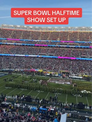 POV: getting the super bowl field ready for the @Bad Bunny halftime performance🎵 #nfl #patriots #SuperBowl #halftimeshow #badbunny 