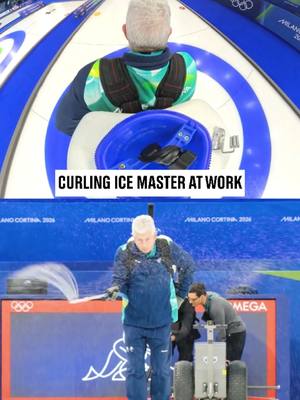 It's skill. It's art. It's how the ice is prepared for Olympic curling! 🎨🥌 #Olympics #WinterOlympics 